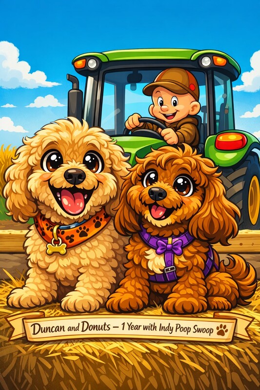 Duncan and Donuts - cartoon portrait